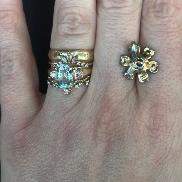 Antique Georgian rose cut diamonds flowers pendant 18kt yellow gold and silver - Picture 3 of 7